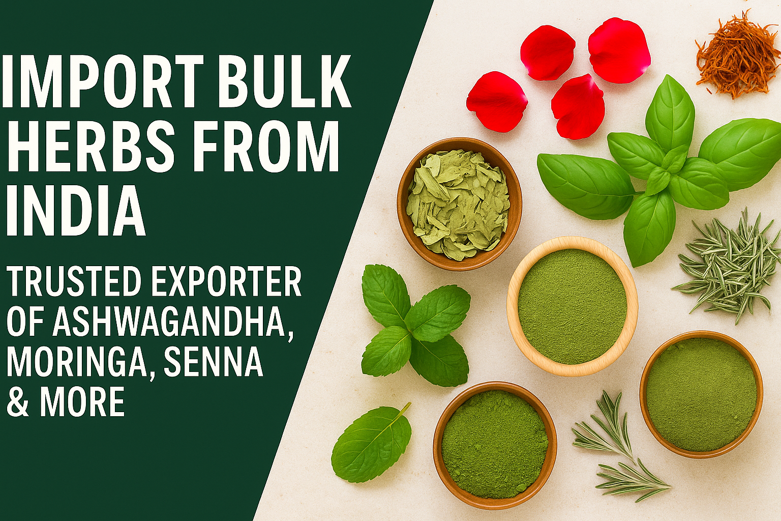 You are currently viewing Import Bulk Herbs from India — Trusted Exporter of Ashwagandha, Moringa, Senna & More