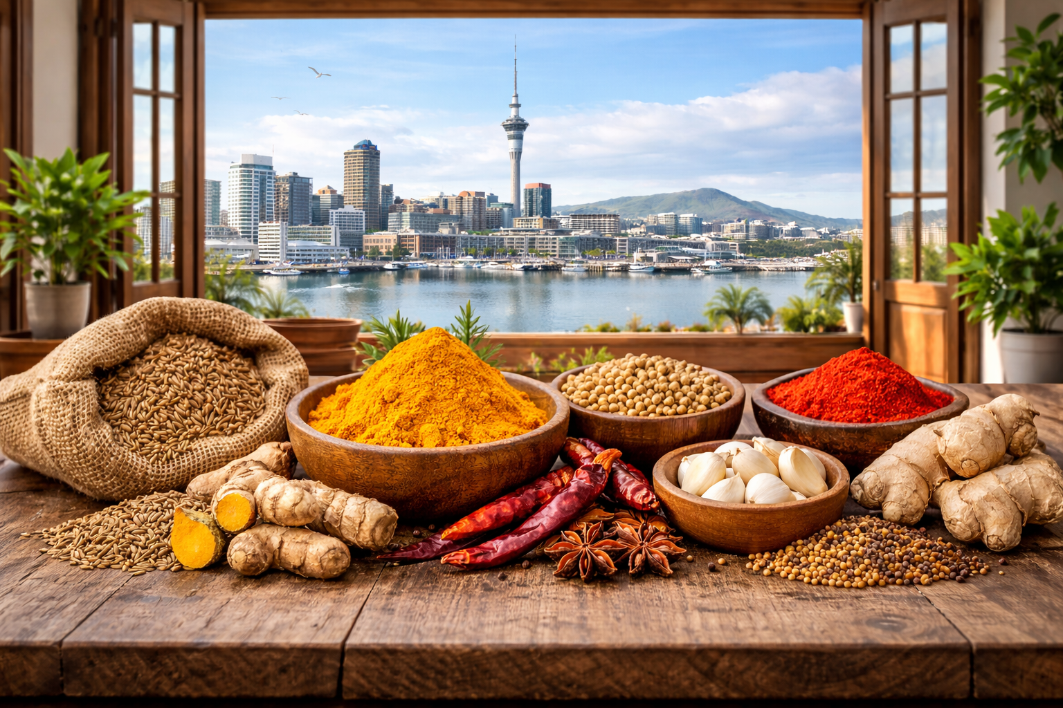 You are currently viewing Indian Spice Exporter to New Zealand – Bulk Turmeric, Cumin, Coriander, Garlic, Ginger & Spice Blends