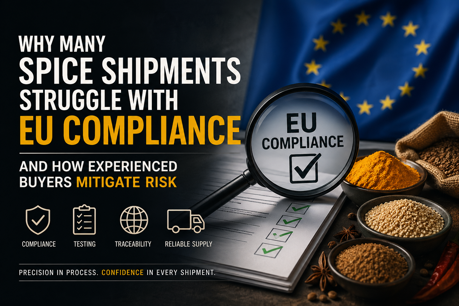 You are currently viewing Why Many Spice Shipments Struggle with EU Compliance — And How Experienced Buyers Mitigate Risk