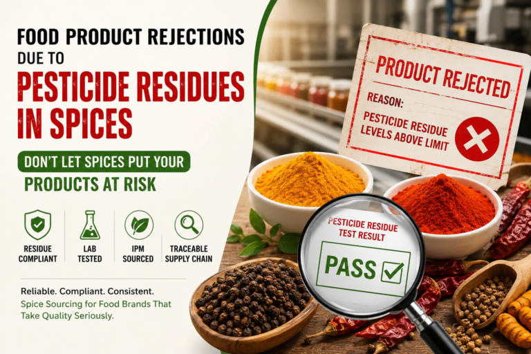 Read more about the article Food Product Rejections Due to Pesticide Residues in Spices Are Becoming a Serious Challenge for Food Brands in India