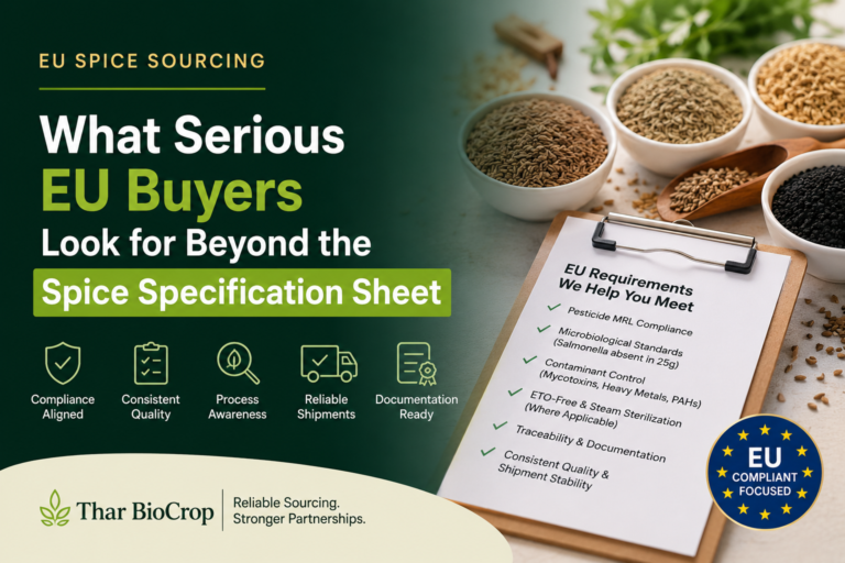 Read more about the article What Serious EU Buyers Look for Beyond the Spice Specification Sheet